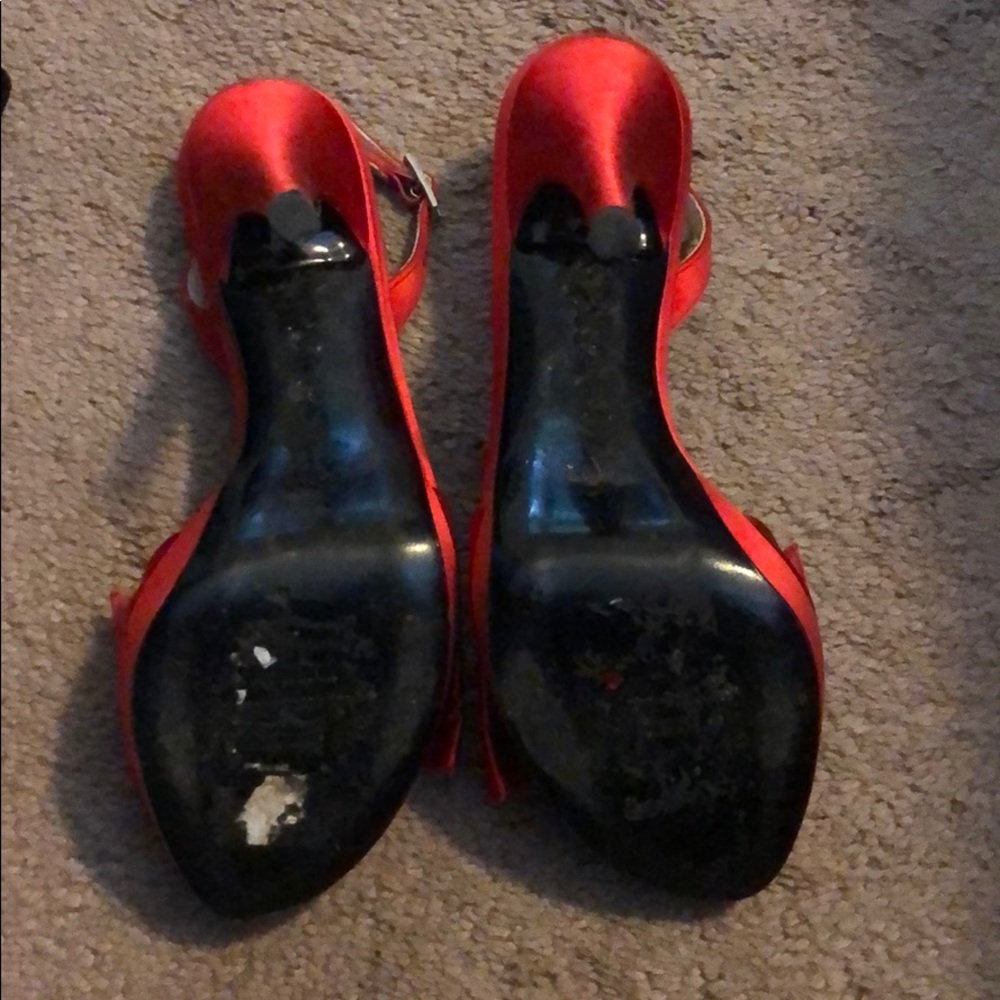 Red Statin Stuart Weizman Sandals - image 5